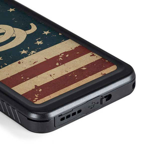 Dont Tread On Me American Flag Galaxy S23 Waterproof Case