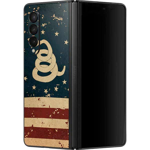 Dont Tread On Me American Flag Galaxy Z Fold3 5G Skin