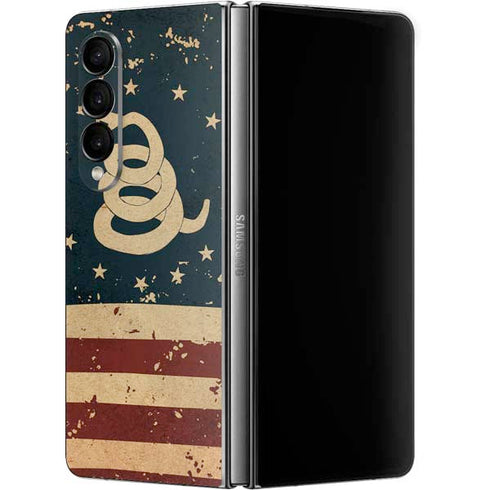 Dont Tread On Me American Flag Galaxy Z Fold4 5G Skin