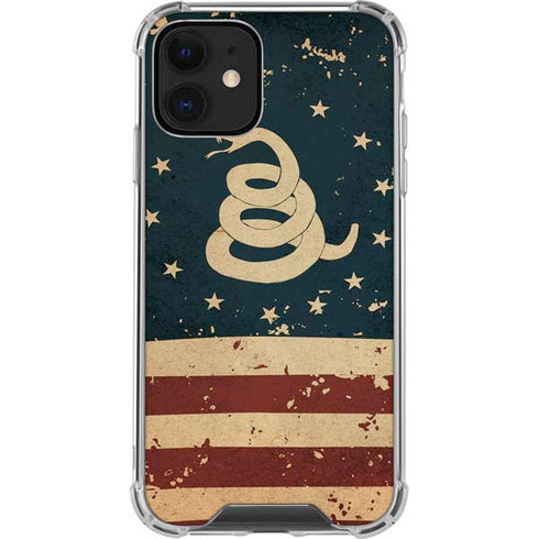 Dont Tread On Me American Flag iPhone 12 Clear Case