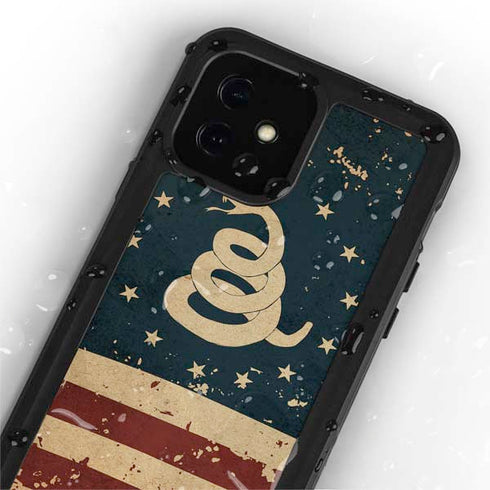 Dont Tread On Me American Flag iPhone 12 Mini Waterproof Case