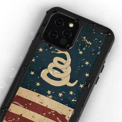 Dont Tread On Me American Flag iPhone 12 Pro Waterproof Case