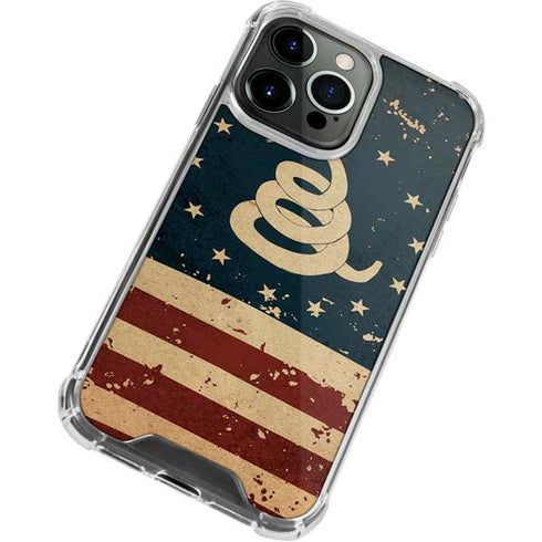 Dont Tread On Me American Flag iPhone 15 Pro Clear Case