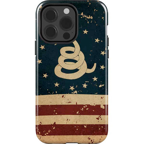 Dont Tread On Me American Flag iPhone 14 Pro Impact Case