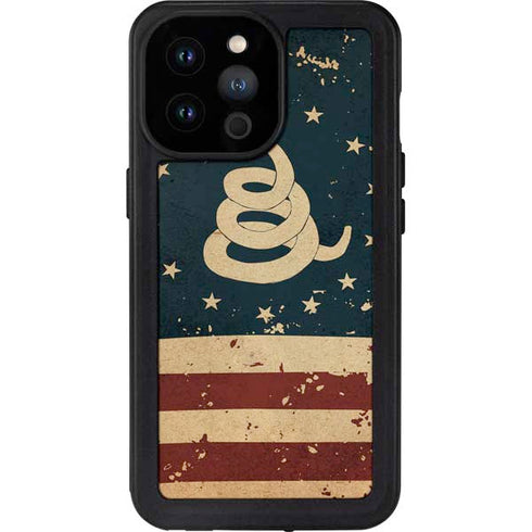 Dont Tread On Me American Flag iPhone 14 Pro Max Waterproof Case