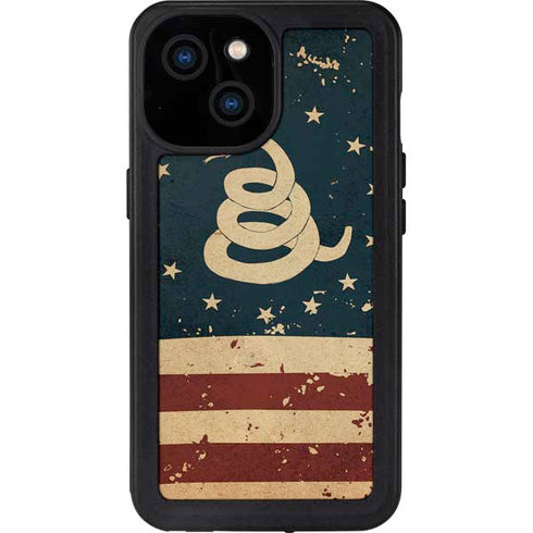 Dont Tread On Me American Flag iPhone 15 Waterproof Case
