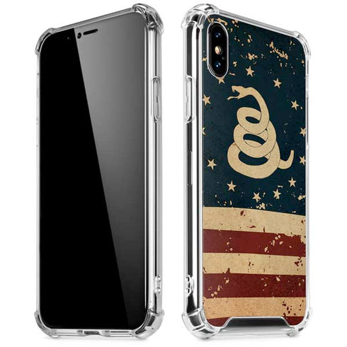 Dont Tread On Me American Flag iPhone XS Max Clear Case