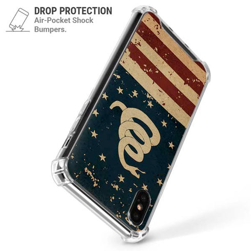 Dont Tread On Me American Flag iPhone XS Max Clear Case