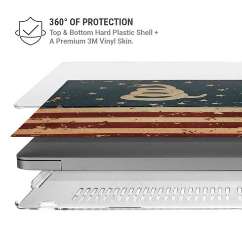 Dont Tread On Me American Flag MacBook Pro 16in (2021-25) Case plus Skin