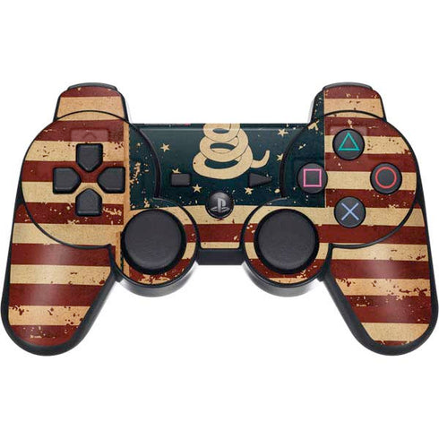 Dont Tread On Me American Flag PS3 Dual Shock wireless controller Skin
