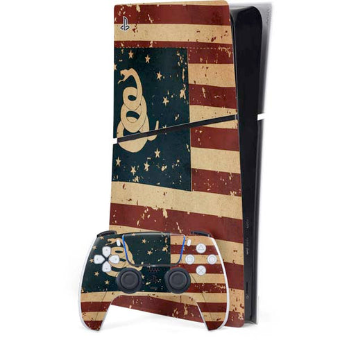 Dont Tread On Me American Flag PS5 Slim Digital Edition Console Skin