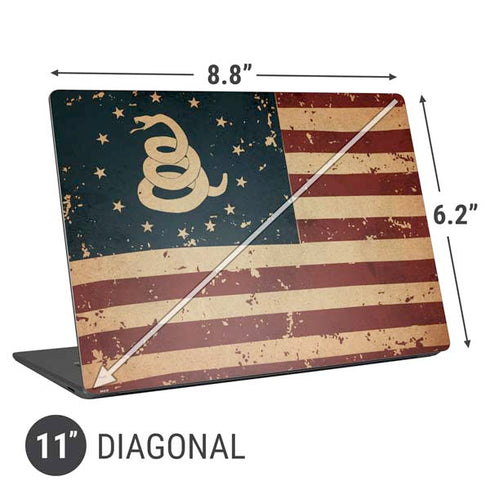 Dont Tread On Me American Flag Universal Laptop 11in (8.8 x 6.2in) Skin
