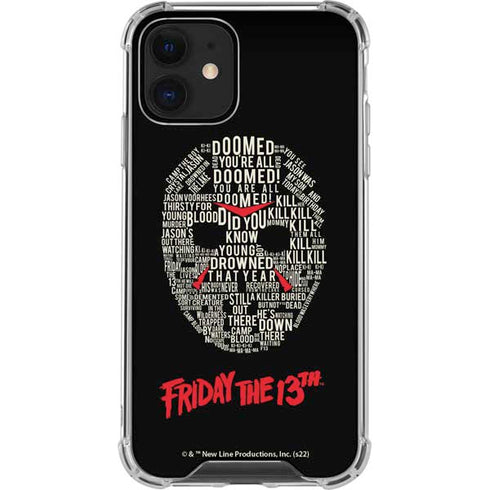 Warner Bros Friday the 13th Doomed iPhone 12 Mini Clear Case