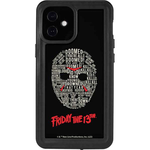 Warner Bros Friday the 13th Doomed iPhone 12 Mini Waterproof Case
