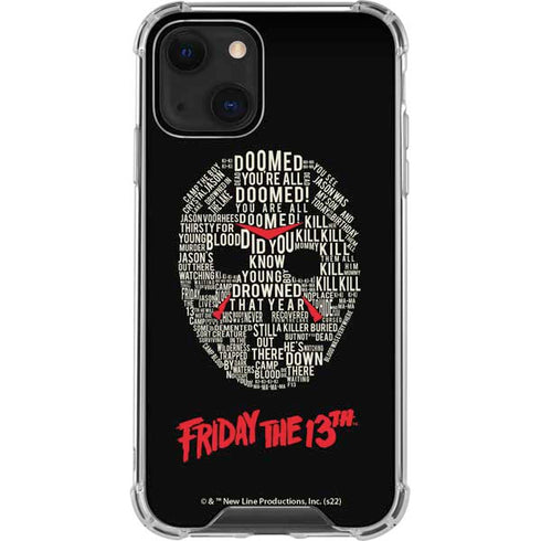 Warner Bros Friday the 13th Doomed iPhone 13 Mini Clear Case