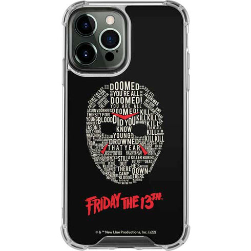 Warner Bros Friday the 13th Doomed iPhone 13 Pro Max Clear Case