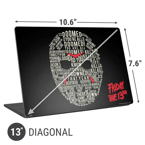 Warner Bros Friday the 13th Doomed Universal Laptop 13in (10.6 x 7.6in) Skin