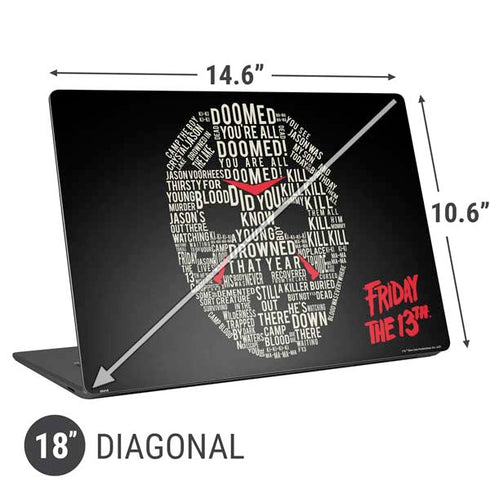 Warner Bros Friday the 13th Doomed Universal Laptop 18in (14.6 x 10.6in) Skin