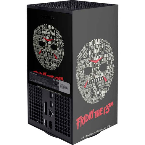 Warner Bros Friday the 13th Doomed Xbox Series X Console Skin