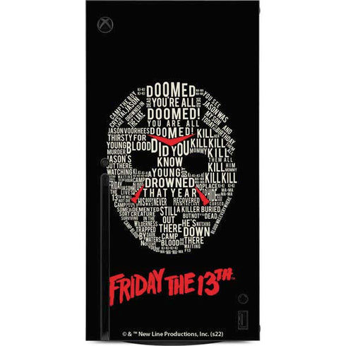 Warner Bros Friday the 13th Doomed Xbox Series X Console Skin