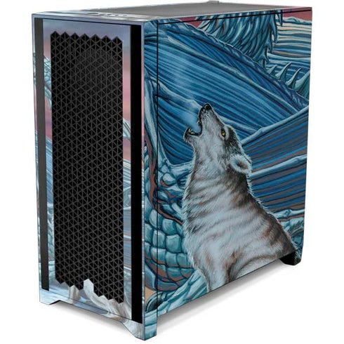 Ed Beard Jr. Dragon and the Wolf Corsair 4000D Tempered Glass Mid-Tower ATX Case Skin
