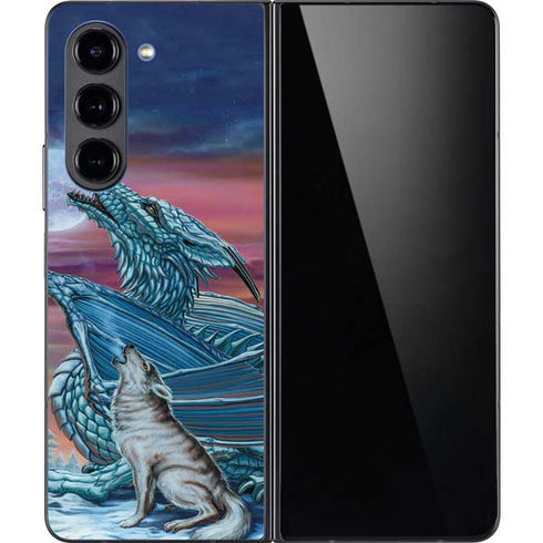 Dragon and the Wolf by Ed Beard Jr Galaxy Z Fold5 5G Skin