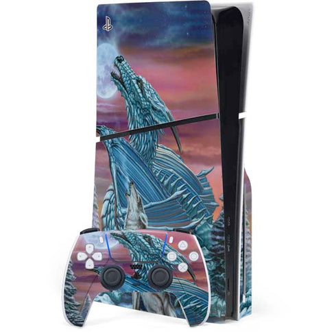 Dragon and the Wolf by Ed Beard Jr PS5 Slim Disk Bundle Skin