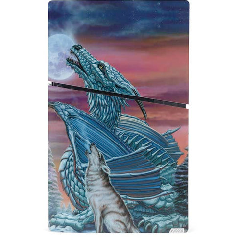 Dragon and the Wolf by Ed Beard Jr PS5 Slim Digital Edition Console Skin