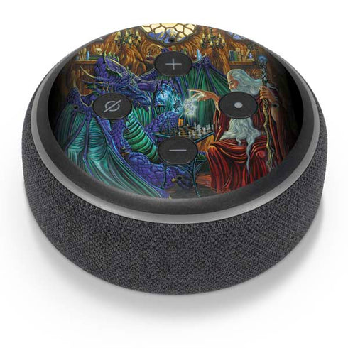 Ed Beard Jr. Dragon and Wizard Playing Chess Amazon Echo Dot Skin