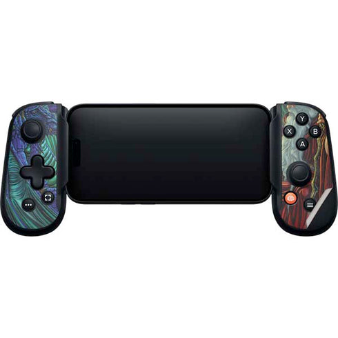 Dragon and Wizard Playing Chess by Ed Beard Jr Backbone One for iPhone Game Controller Skin