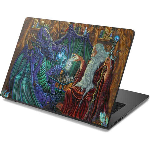 Ed Beard Jr. Dragon and Wizard Playing Chess Dell Chromebook Skin