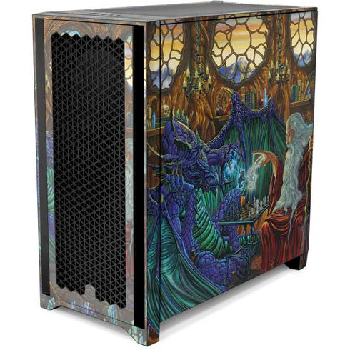 Ed Beard Jr. Dragon and Wizard Playing Chess Corsair 4000D Tempered Glass Mid-Tower ATX Case Skin
