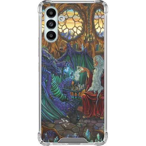 Ed Beard Jr. Dragon and Wizard Playing Chess Galaxy A13 5G Clear Case