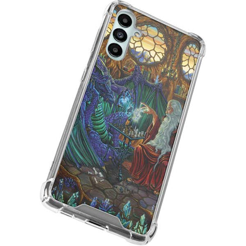 Dragon and Wizard Playing Chess by Ed Beard Jr Galaxy A15 5G Clear Case