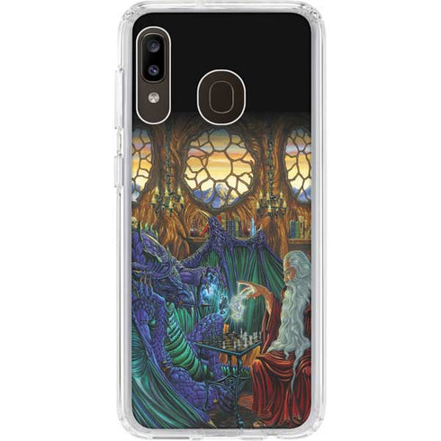 Ed Beard Jr. Dragon and Wizard Playing Chess Galaxy A20 Clear Case