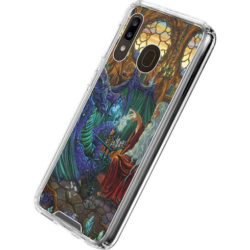 Ed Beard Jr. Dragon and Wizard Playing Chess Galaxy A30 Clear Case