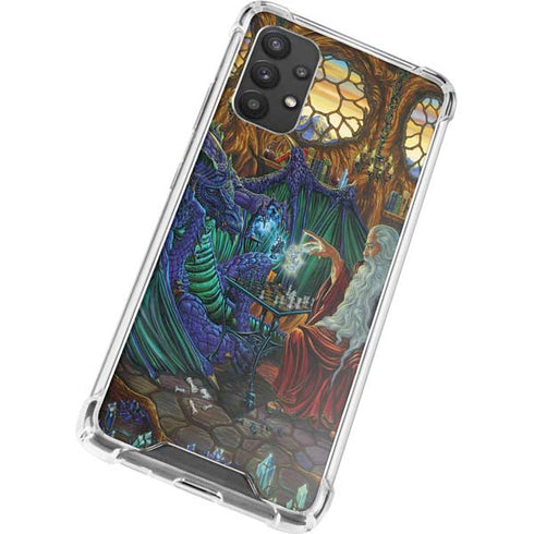 Ed Beard Jr. Dragon and Wizard Playing Chess Galaxy A32 5G Clear Case