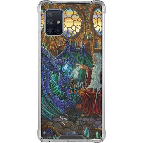 Ed Beard Jr. Dragon and Wizard Playing Chess Galaxy A51 5G Clear Case