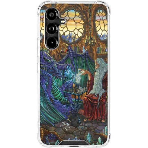 Dragon and Wizard Playing Chess by Ed Beard Jr Galaxy A54 5G Clear Case