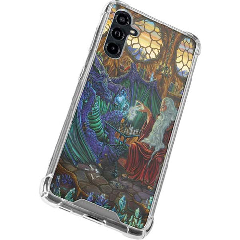 Dragon and Wizard Playing Chess by Ed Beard Jr Galaxy A54 5G Clear Case