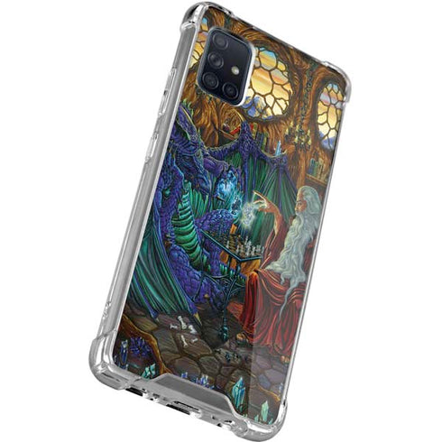 Ed Beard Jr. Dragon and Wizard Playing Chess Galaxy A71 5G Clear Case