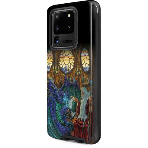 Ed Beard Jr. Dragon and Wizard Playing Chess Galaxy S20 Ultra 5G Pro Case