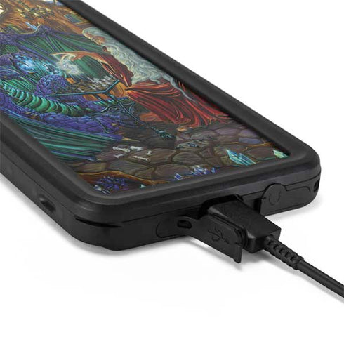 Ed Beard Jr. Dragon and Wizard Playing Chess Galaxy S20 Waterproof Case