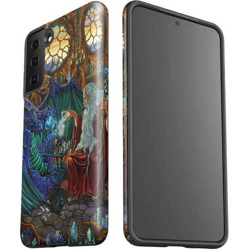 Ed Beard Jr. Dragon and Wizard Playing Chess Galaxy S21 FE Pro Case