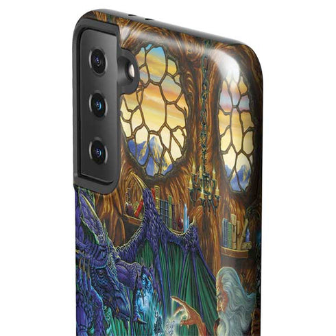 Ed Beard Jr. Dragon and Wizard Playing Chess Galaxy S21 Plus 5G Pro Case