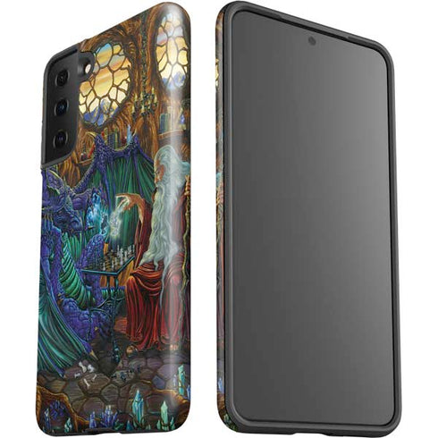 Ed Beard Jr. Dragon and Wizard Playing Chess Galaxy S21 Plus 5G Pro Case