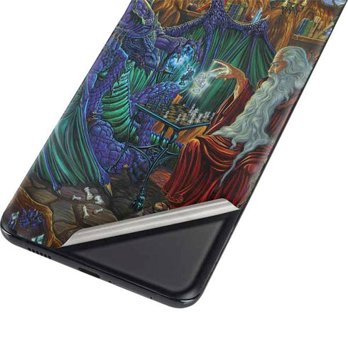 Ed Beard Jr. Dragon and Wizard Playing Chess Galaxy S21 Plus 5G Skin