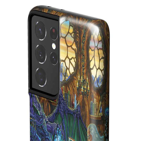 Ed Beard Jr. Dragon and Wizard Playing Chess Galaxy S21 Ultra 5G Pro Case