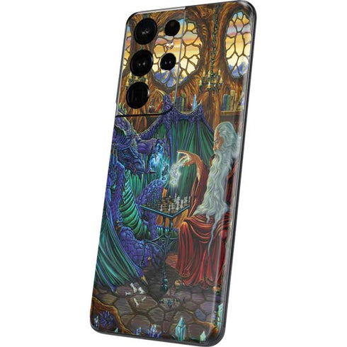 Ed Beard Jr. Dragon and Wizard Playing Chess Galaxy S21 Ultra 5G Skin