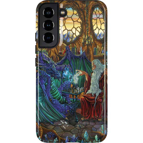 Ed Beard Jr. Dragon and Wizard Playing Chess Galaxy S22 Plus Pro Case